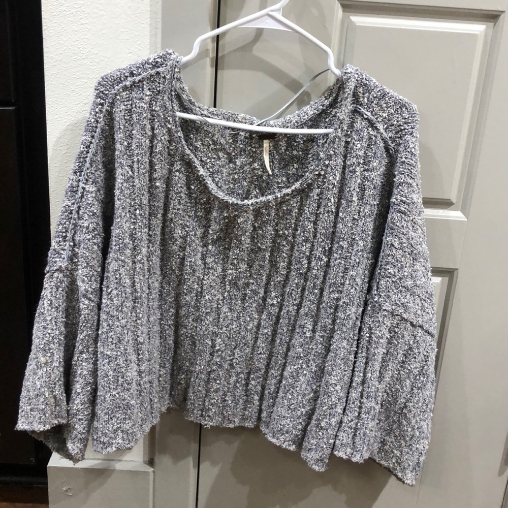 Free People boxy off-shoulder textured sweater